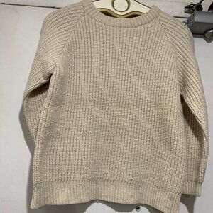 HAND-KNIT CHUNKY WOOL SWEATERS SIZE S